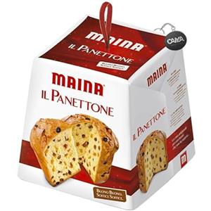 CAIYA Maina il Panettone Buono e Soffice con Canditi e Uva Sultanina 1000g 1kg con Portachiavi CAIYA® - Natale 2023