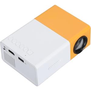 GOWENIC Mini Proiettore, Mini Proiettore Giallo e Bianco Proiettore 1080P Full HD Mini Videoproiettore LED per Riunioni di Famiglia, Campeggio, Compatibile con HDMI, USB, Audio, (Spina