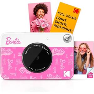 KODAK Barbie x Kodak Printomatic Fotocamera Digitale a Colori - Fotocamera Barbie Portatile 5MP Stampa Foto 2x3" Autoadesive - Stile Firma