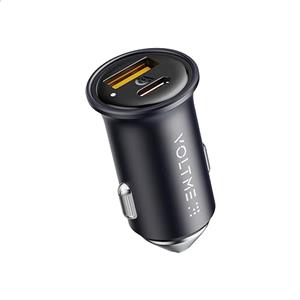 VOLTME Caricatore Auto Rapido per accendisigari USB C da auto 30W Blu 2 porte, Presa accendisigari 12V PD e QC3.0 Adattatore USB-C per iPhone 14, Samsung S23/S22, Pixel, Xiaomi, iPad, ecc