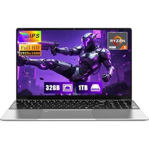 FUNYET Portatile Gaming Laptop,2025 Win11pro Notebook, 15,6 pollici Processore R5-7430U, 32 RAM 1TB SSD, FHD 1920 * 1080 Computer portatile, Tastiera retroilluminata,BT5.0