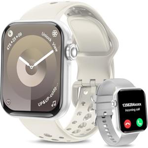 Fitonme Smartwatch Uomo Donna (2 cinghie)1,83'' HD Smart Watch Con Chiamata Bluetooth, Frequenza Cardiaca e Monitoraggio Del Sonno, IP67 Impermeabile, 100+ Modalità Sport Fitness Tracker iOS Android,Grigio