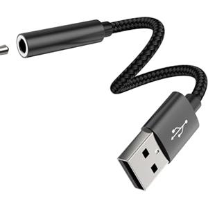 Aksenli Adattatore USB Maschio a 3,5mm Cuffie Femmina Jack per iPhone Compatibile per Samsung Headphone PC Laptop Microfono Auricolari USB A AUX Audio Cavo Adattatori PS5 Auto Earphone Convertitore Accessori