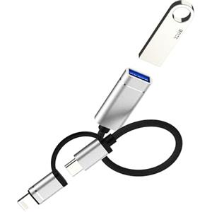 Kefiany Adattatore USB C Lightning Maschio a USB Femmina(2in1) per iPhone 16 15 14 per Apple Connettore OTG 3.0 Cavo MacBook Compatibile con Samsung S24 Adapter Android Dati Digitale Fotocamera Foto per iPad