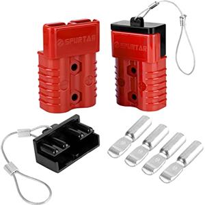 Spurtar 175A Batteria a Connessione Rapida, Adatto per Cavo 1/0 AWG 12-36V Kit di Recupero Cavi Jumper a Connessione Rapida per Auto ATV Ascensori Motori Rimorchio Traino Verricello, 2 Pezzi, Rosso