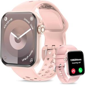 Fitonme Smartwatch Uomo Donna (2 cinghie)1,83'' HD Smart Watch Con Chiamata Bluetooth, Frequenza Cardiaca e Monitoraggio Del Sonno, IP67 Impermeabile, 100+ Modalità Sport Fitness Tracker iOS Android,Rosa
