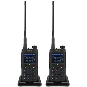 Retevis C62 Walkie Talkie Lungo Raggio, Doppia Banda Ham Radio Ricetrasmittenti Professionali, Walkie Talkie Ricaricabili per Adulti, 2000mAh, Tipo C, per Escursionismo/Caccia/Campeggio (Nero,2 Pezzo)