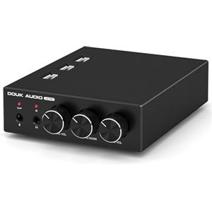 Douk Audio Mini Stereo Gaming DAC con ingresso microfono: amplificatore per cuffie, convertitore USB/ottico D/A, 32 bit/192 kHz audio ad alta risoluzione per PC, PS4, Xbox, Switch (Douk Audio Q2Pro)