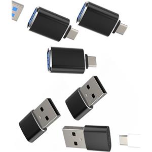 zoyuzan Adattatore da USB C a USB A (set di 6) OTG Presa Connettore Tipo-c Cavo di Alimentazione Caricabatterie Convertitore per IPhone15 Pro Max Plus Ipad per Apple Mac Macbook Tablet Accessorio per Samsung