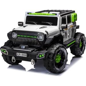 FP-TECH AUTO ELETTRICA PER BAMBINI MACCHINA SUV JEEP 2 POSTI 4WD 12V CON TELECOMANDO USB MP3 (Bianco)
