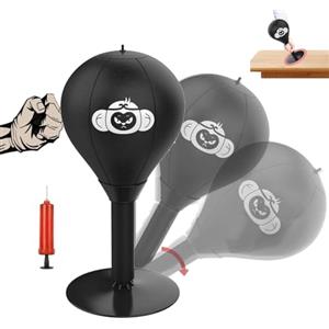 XAUXKERE Pungiball da tavolo, Punching Ball da scrivania, Mini Sacco da boxe per adulti, Antistress divertente per uomini e donne, Punchball con ventosa ad alta adesione.-A