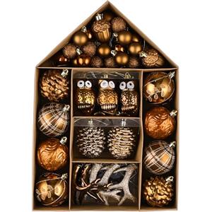 Valery Madelyn Ornamenti per alberi di Natale, 70 ct bronzo rame e oro infrangibili decorazioni per albero di Natale, ornamenti da appendere per feste di Natale