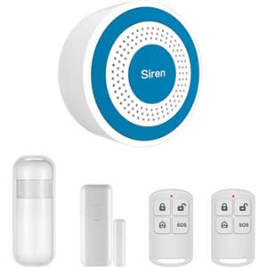 TOWODE Sistema di Allarme WiFi Intelligente per la Casa 120 dB con Sensore per Porta, Rilevatore di Movimento, Telecomando e Notifiche App, Sistema Antifurto per Casa, Appartamento, Garage (Kit da 5 Pezzi)