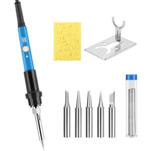talifoca Saldatore Kit,60W Kit di Saldatura a Stagno Professionale Con interruttore ON/OFF,Temperatura Regolabile 220℃〜480℃ con 5 Punte per Saldatore per Manutenzione Saldare Piccoli Elettrodomestici