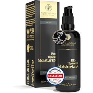Kapua Naturals Crema Viso Uomo 100 ml - +Guaranà +Acido Ialuronico +Lipidi Vegetali - Trattamento Idratante Anti-Age per il Viso - Crema Rinfrescante Uomo - Anti-Age Made in Germany