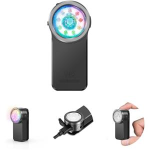 Wurkkos HD03 Mini Torcia Compatta a Clip, 680 Lumen Torcia Led Ricaricabile, 3 Modalità di illuminazione spot, flood e RGB,IPX6 Impermeabile per Campeggio Escursionismo e Alpinismo - Black