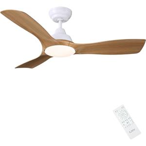 CJOY Ventilatore da Soffitto Silenzioso,107cm Ventilatore da Soffitto con Luce e Telecomando Legno, Reversibile, Dimmerabile 3CCT, 6 Velocità, Modalità Sospensione, Per Camera da Letto/Soggiorno/Patio