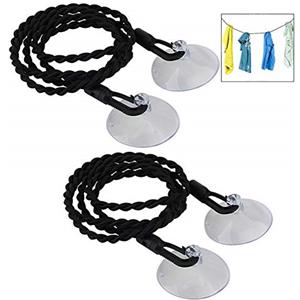 Xrten 2 Pezzi Filo Stendibiancheria,Stendibiancheria da Viaggio Portatile Clothesline Corda per Campeggio, Viaggio, Nero