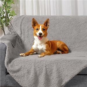 JEMIDI Plaid Matrimoniale - Pile per Divano e Letto alla Francese - Coperta Invernale Morbida e Calda - Tessuto Sherpa Effetto Lana e Pile - 140 x 180 cm - Grigio Chiaro