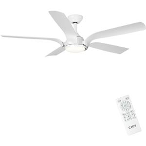 CJOY Ventilatore da Soffitto, Ventilatore da Soffitto con Luce e Telecomando,142 cm Lampadario Plafoniera con Ventilatore LED Dimmerabile Bianco, 6 Velocità del Vento, Motore DC