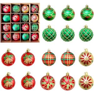scalingscal 16 Pezzi,Palline Di Natale Per Albero Set,Baubles Decorati Albero Di Natale,Palla Sfera Infrangibile Per Albero Di Natale,per Decorazioni Di Festival, Decorazioni per Alberi Di Natale,Home Decor