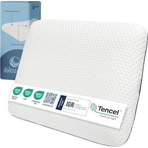 DOLCI SOGNI - Cuscino Memory Foam Ergonomico 60x40x10 con Fibra Tencel - Cuscino Letto Traspirante per Collo, Schiena e Spalle - Supporto Cervicale e Comfort Duraturo - Certificato OEKO-TEX