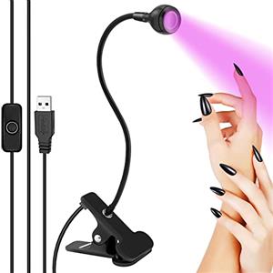 TCASENER Lampada UV per unghie, 3 W LED USB con testa regolabile per Gel, resina e colla UV, professionale Lampada Unghie Adatto per manicure