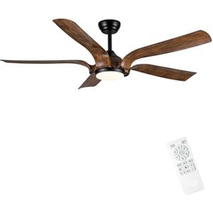 CJOY Ventilatore da Soffitto 142 cm, Ventilatore da Soffitto con Luce e Telecomando, 6 Velocità, Silenzioso Reversibili DC 5 Pale, 3 CCT Dimmerabile, Timer, Funzione di Memoria, Modalità Sleep