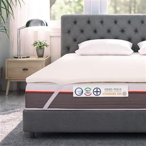 INmaterassi - Topper per Materassi, Correttore in Memory Foam, Coprimaterasso Ortopedico, Antiacaro e Antibatterico, Sfoderabile e con Fasce Angolari, Alto 5 cm, Letto Matrimoniale 160 x 190 cm