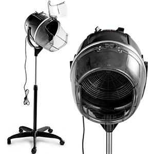 RELAX4LIFE Casco Asciugacapelli Professionale 1050 W, Temperatura 40/75 ºC per Asciugatura e Styling, Timer fino a 60 min, Altezza Regolabile 125/160 cm, per Casa e dal Parrucchiere, Nero