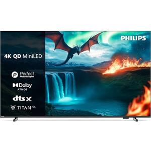 Philips 65MLED820 Mini LED 4K Smart TV - Display 65'' con processore P5 Perfect Picture Ultra HD, Titan OS, Dolby Vision e Dolby Atmos Sound