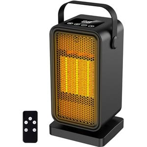 Xyvolve Termoventilatore 1200 W Risparmio Energetico Silenzioso, Portatile Stufetta Elettrica Ceramico PTC, con Telecomando, 12H Timer, Funzione di Protezione da Surriscaldamento, Adatto a Casa e Ufficio