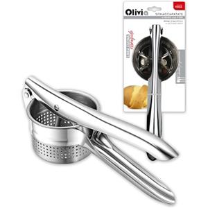 IPEA Schiacciapatate Professionale in Acciaio Inox per Schiacciare Patate, Verdura e Frutta - Design Moderno - Impugnatura Ergonimica - Utensile da Cucina per Purè - Pressa di Ortaggi e Carote