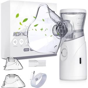 lttorjf Aerosol Portatile Silenzioso, Macchina Aerosol Adulti Aerosol Bambini Usb-C Ricaricabile Nebulizzatore Aerosol, 2 Maschere E Boccaglio Aerosol Ultrasuoni 2 Modalità Regolabili