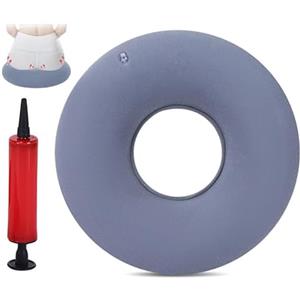 HMCEY Cuscino per Emorroidi,Ciambella per Sedersi con Pompa,Ciambella Emorroidi Gonfiabile,Ciambellas Antidecubito Sacrale,Cuscino Osso Sacro per Poltrona,Cuscinos per Coccige Ortopedico-Grigio