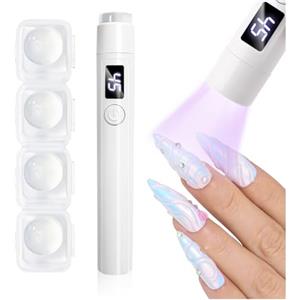 LEDSUUEI Lampada UV Led Unghie Piccola LEDSUUEI,【Lunga Durata】Portatile Ricaricabile Fornetto Unghie Semipermanente, Testa Silicone &Display LCD Mini Lampada Led Unghie Essiccazione Rapida per Gel Nail Viaggio