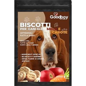 Bon appetit ENJOY biscotti per cani Goodboy artigianali fatti a mano gusto carota e mela gr 350