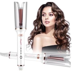 CkeyiN Ferro arricciacapelli automatico, arricciacapelli per capelli, arricciacapelli portatile, barilotto in ceramica di riscaldamento rapido con 4 impostazioni di temperatura,bigodino intelligente