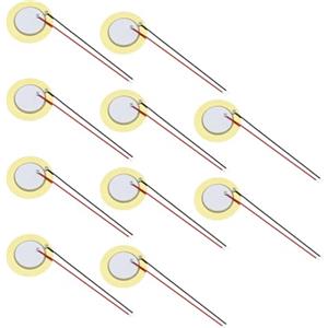 YINETTECH 10 pezzi da 20 mm in rame piezo-Summer a 2 poli Summer per pickup acustico, per sensori tattili, trigger elettronic
