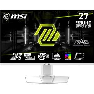 MSI MAG 274URFW Monitor Gaming da 27" UHD - Pannello IPS rapid (3840 x 2160), 160 Hz/0,5 ms (GtG, Min.), Gamut di colori 133% sRGB, VESA DisplayHDR 400 - DisplayPort 1.4a, HDMI™, USB Type-C, Bianco