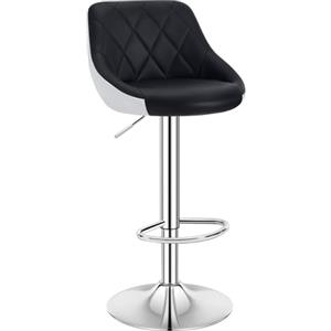 WOLTU Sgabello cucina, Sgabello da Bar, Sedia da Bar Girevole Regolabile in Altezza, con Schienale Poggiapiedi, in PU, Nero, BH30sz-1