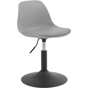 WOLTU Sgabello con Schienale Moderno Sedia da Cucina Girevole a 360° Altezza Regolabile Senza Braccioli in Similpelle Altezza della Sedia 39,5cm-50,5cm Grigio BH304gr-1