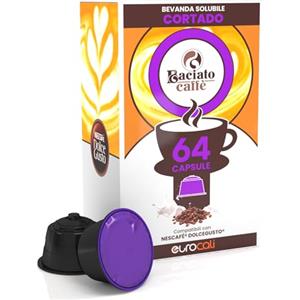Baciato Caffè 64 Capsule Caffè Gusto Cortado Compatibile con Nescafé Dolcegusto per Baciato Caffè Linea Dolce Gusto