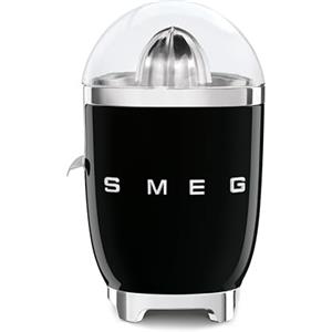Smeg, Spremiagrumi Elettrico CJF11BLEU, Spremitura a Pressione Manuale, Beccuccio Antigoccia e Cono Universale, Base Antiscivolo, Avvolgicavo Integrato, 70W, Nero