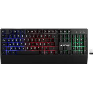 Generico Tastiera Wireless 2.4GHz RGB Retroilluminata, 104 Tasti Completi Silenziosi, con Ricevitore USB, Compatibile con Windows e Mac - Design Ergonomico per Lavoro e Gaming