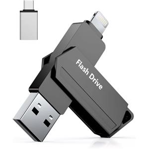 Snakwip Chiavetta USB per iPhone 256GB MFi Certified 3 in 1 Penna USB 3.0 Lightning chiavette USB c Photostick Pen Drive Pennetta per iPhone/iPad/iOS/Android/Mac/PC - Memoria Esterna(Nero)