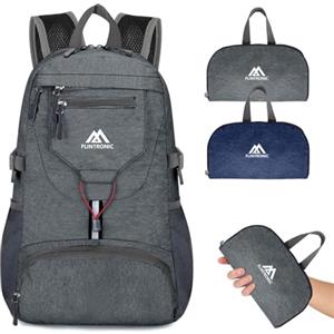 flintronic 20L Zaino Pieghevole Ultraleggero, Portatile Borsa Sportiva Da Esterno, Impermeabile Zaino Da Trekking, Multitasche Borsa Da Ciclismo, per Viaggio Alpinismo Sport All'aperto-Grigio