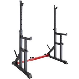 tectake® Squat Rack Regolabile, Supporto Bilanciere con Gomma, Struttura in Acciaio Stabile, Rastrelliera Pesi, Power Rack Compatto, Panca Squat da Allenamento