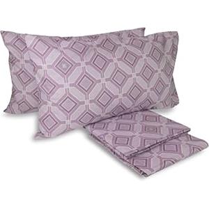hermet Laura Biagiotti, Set Lenzuola Matrimoniali Cotone, Completo Letto, 100% Cotone, Lenzuolo Sopra, Lenzuolo Con Angoli, Coppia Federe, Fantasia Geometrica Alcamar Cipria