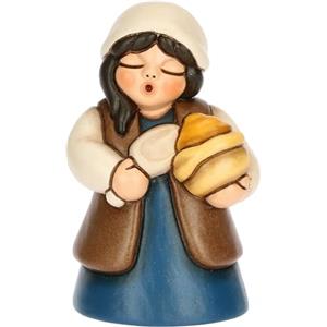 THUN, Venditrice di Spezie Blu in Ceramica di Alta Qualità, Collezione Presepe Classico, Statuine per Presepe di Natale da Collezione, 4,9 x 4,6 x 7,9 cm